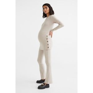 MAMA Before and After Maternity Postpartum Oatmeal Ribbed Flared Women’s Pants